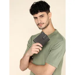 Sassora Unisex Black Leather Two Fold Wallet-picture-21