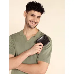 Sassora Unisex Brown Leather Two Fold Wallet-picture-24