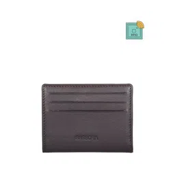 Sassora Unisex Brown Textured Leather RFID Protected Card Holder-picture-10