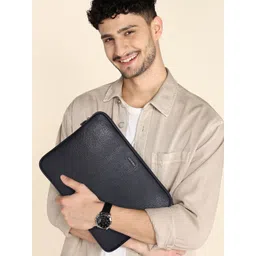 Sassora Unisex Textured Leather Laptop Sleeve-picture-13