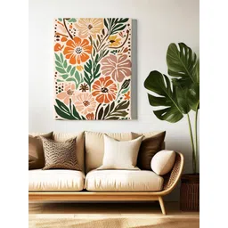 Sassyco Cream Floral Printed Rectangle Wall Art-picture-25