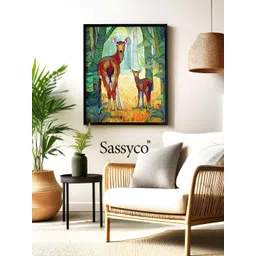 Sassyco Multicoloured Single Piece Canvas Birds and Animals Wall Paintings-picture-16