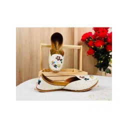 SassyHeer Weekend Vibes Off White Embellished Juttis-picture-25
