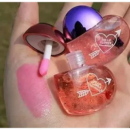 Sassyvilla Cute heart shape Lipgloss for girls lip balm korean lipgloss pink shiny lips waterproof long lasting liquid glitter lipgloss for women (pack of 1)-picture-39