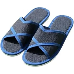 sassyvilla Soft Cotton Slippers for Guests, Travel Bulk Guest House Slippers for Shoeless Home, Travel, Hotel or Commercial Use (Free Size, Blue)-picture-27