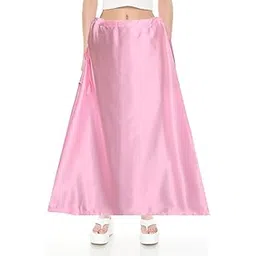Satin Petticoat for Women| Shiny Silky Petticoat, Petticoat for Net Saree | Satin Underskirt| Satin Saree Shapewear-image-24