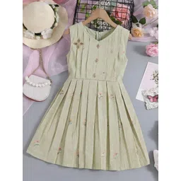 Satjal Fab Girls Embroidered Fit & Flare Dress-picture-15