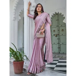 Satrani Embellished Beads and Stones Satin Saree-picture-15
