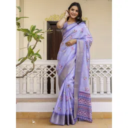 Satrani Floral Printed Zari Ready to Wear Saree-picture-35