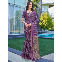 Satrani Floral Zari Silk Blend Saree-picture-30