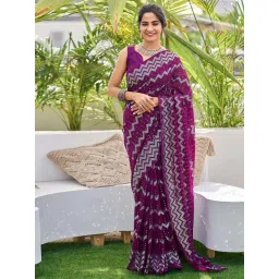 Satrani Purple Embellished Saree With Unstitched Blouse-picture-21