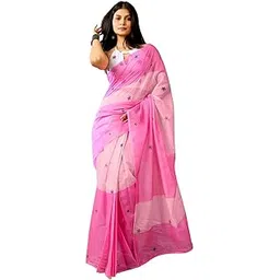 satrani Women's Chanderi Cotton Printed Ready To Wear One Minute Pre Stitched Saree with Unstitched Blouse Piece-picture-22