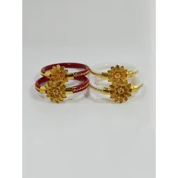 SATTIK Pack of 4 Women Gold-plated Shakha Pola Bangles-picture-16