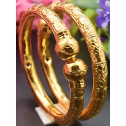 Sattik Set Of 2 Gold Brass Bangles-picture-41