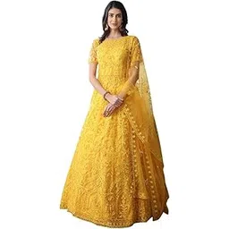 satvashiv Women's Net Embroidered Semi-Stitched Gown Jinnat-New2-picture-31