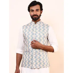 Satwaa Ethnic Motifs Printed Nehru Jacket-picture-36