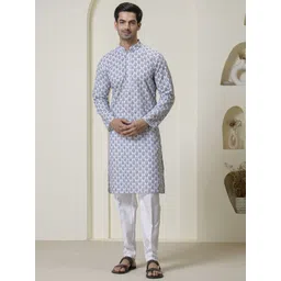 Satwaa Men Ethnic Motifs Printed Thread Work Kurta-picture-40