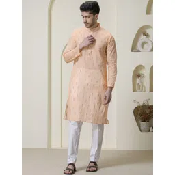 Satwaa Men Ethnic Motifs Thread Work Kurta-picture-33