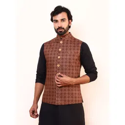 Satwaa Men Printed Nehru Jacket-picture-38