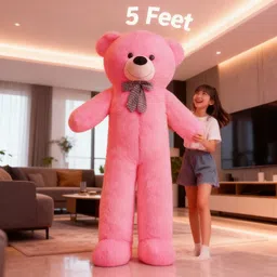 satyam soft toys Fluffy Pink 5ft Teddy Bear for Bedroom Decoration - 60 inch-picture-15