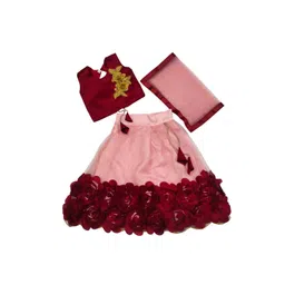 satyamfab Girls Embroidered Patchwork Ready to Wear Lehenga & Blouse With Dupatta-picture-34