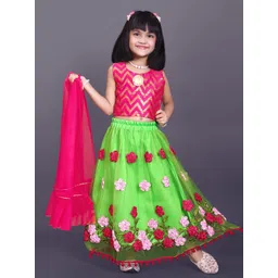 satyamfab Girls Patchwork Ready to Wear Lehenga & Blouse With Dupatta-picture-12