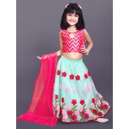 satyamfab Girls Patchwork Ready to Wear Lehenga & Blouse With Dupatta-picture-14