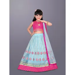 satyamfab Girls Patchwork Ready to Wear Lehenga & Blouse With Dupatta-picture-11