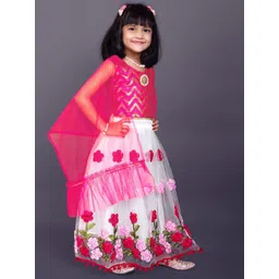 satyamfab Girls Patchwork Ready to Wear Lehenga & Blouse With Dupatta image 2