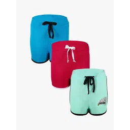 SAVAGE Girls Multicoloured Pack of 3 Solid Cotton Shorts-picture-41