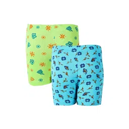 SAVAGE Girls Pack Of 2 Assorted Floral Printed Pure Cotton Shorts-picture-46