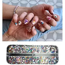 S.A.V.I 12 Grid Heart Bow Flower Geometric Star Nail Resin Stones Crystal Rhinestone Jewellery Art Design Multicolor Manicure-picture-52