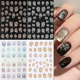 S.A.V.I 4 Pcs 3D Laser Fireworks Nail Stickers – Colorful Flame Nail Art Stickers, Self-Adhesive & Long-Lasting – Easy to Apply & Remove – Salon Quality DIY Decoration for All Occasions-picture-51
