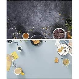 SAVIAURA 1 Sheet 2 in 1 3D Flat Lay Tabletop Double-Sided Photography Backdrop Photo Studio Flatlay Background PVC Wrinkle-Free for Small Product Shoot (Food Items Pattern)-picture-12