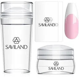 Saviland French Tip Nail Stamp - 4PCS Nail Art Stamper Kit Clear Silicone Nail Stamping Long & Short Jelly Stamper for Nails with Scrapers Nail Stamper Kit for French Manicure Home DIY Nail Salon-image-41
