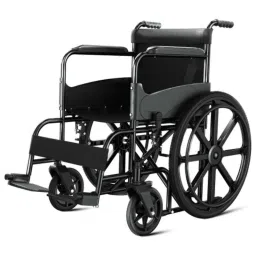 Saviour Chem 100kg Mild Steel Black Cloth Upholstery Wheelchair with 24 inch Mag Wheels, EC700-picture-10