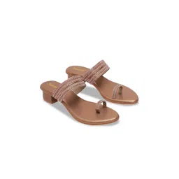 SAWADI Women Ethnic Embellished Block Heel Open Toe Sandals-picture-16