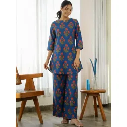 SAY Blue Printed Pyjamas Set-picture-32