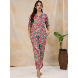 SAY Magenta Printed Pyjamas Set-picture-35