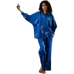 say Women's Pure Cotton Night Suit Set Top and Pyjamas Lounge Wear Night Dress (Magenta_Small)-picture-34