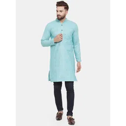 Sayesha Men Blue Cotton Kurta-picture-16