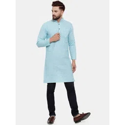 Sayesha Men Blue Pure Cotton Kurta-picture-32