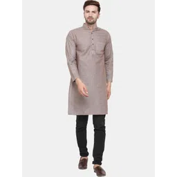 Sayesha Men Brown Solid Cotton Kurta-picture-13