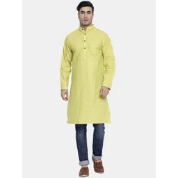 Sayesha Men Green Solid Cotton Kurta-picture-22