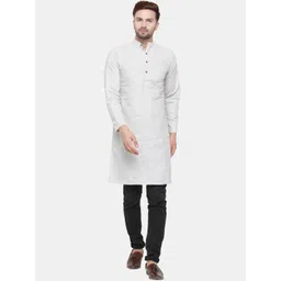 Sayesha Men Grey Pure Cotton Kurta-picture-14