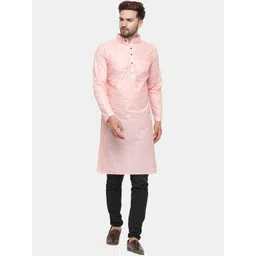 Sayesha Men Pink Solid Cotton Kurta-picture-10
