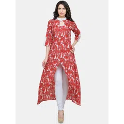 Sayesha Women Red Printed Flared Sleeves Crepe Kurta-picture-40