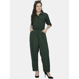 Sayesha Women Shirt Collar Basic Crepe Jumpsuit-picture-25