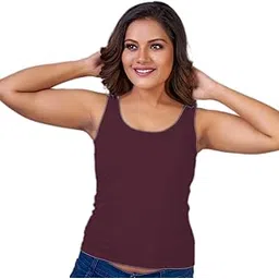 sayli inner wear Kashish Women's Regular Fit Sleeveless Cotton Lycra Streachable Camisole Slip Spaghetti Pack of 2-picture-34