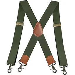 saz dekor Suspenders for Men Heavy Duty Suspenders Adjustable Casual 3.5cm Wide Braces Green-picture-37